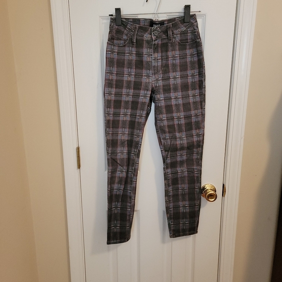 PAIGE Hoxton Ankle Petite Black Atlantic Tartan Plaid Jeans Size 24 - Picture 2 of 6